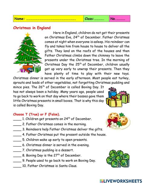 Free christmas reading comprehension worksheet, Download Free christmas ...