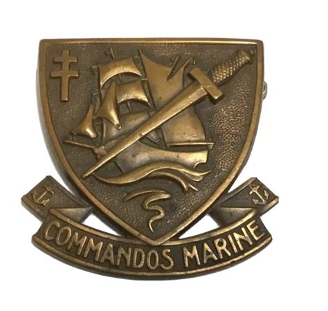 Authentique Insigne De Beret Commandos Marine Arthus Bertrand Chauvet