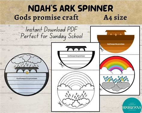 Noahs Ark Printable Sunday School Craft Bible Story Activity Kids