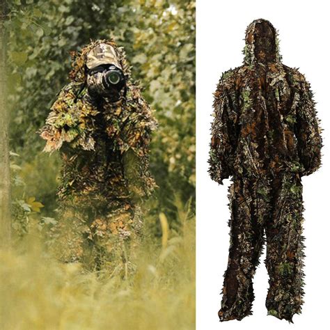 D Ghillie Suit Set Sniper Train Leaf Jungle Forest Wood Hunting