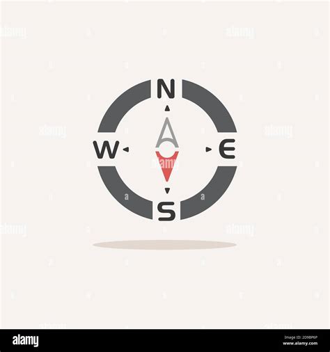 Compass South Direction Color Icon With Shadow Weather Glyph Vector