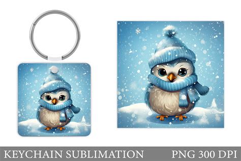 Winter Bird Keychain Cute Bird Keychain Graphic By Shishkovaiv