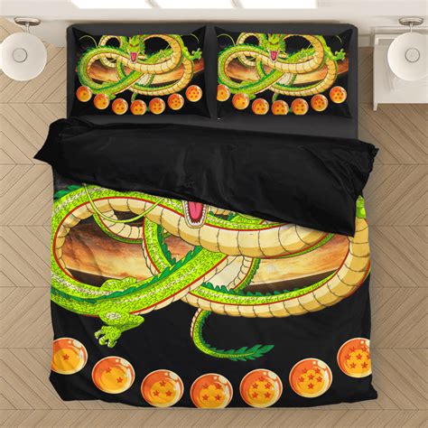 Shenron And Seven Magical Dragon Balls Black Bedding Set