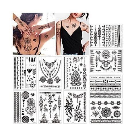 Konsait Feuilles Tatouages Ephemeres Femmes Mandala Tatouages T