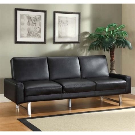 Best Buy Dwellstudio Echo Leather Convertible Sofa Black Ca Ech F