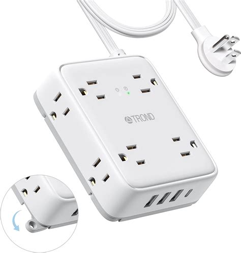 Amazon Trond Surge Protector Power Strip With Usb Ultra Thin Flat