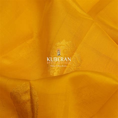 Yellow With Pink Border Organza Kanchipuram Silk Saree Kuberan Silks