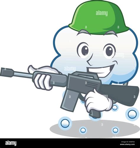 Army Snow Cloud Character Cartoon Stock Vector Image Art Alamy