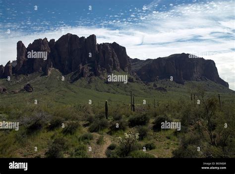 A View Of The Superstition Mountains At Lost Dutchman State Park