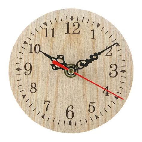 Horloge De Table Ronde En Bois Pour D Coration Int Rieure Chiffres