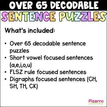 Decodable Sentence Puzzles Decodable Sentence Scramble Cut And Paste