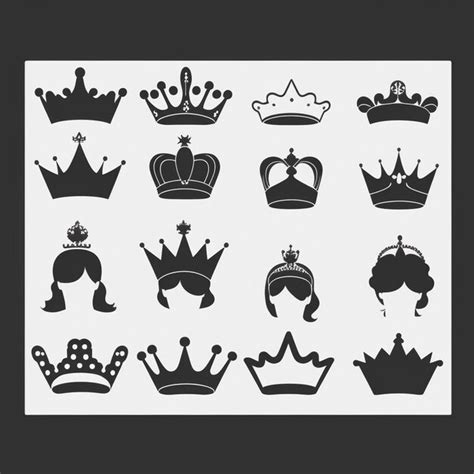 Premium Ai Image A Royal Crown Black And White Vector Silhouette Head