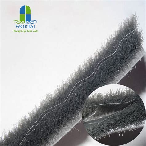 Wool Pile With Fin Mohair Woven Brush Seal Weather Strip For Aluminum