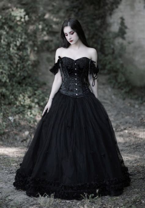 Elegant Black Victorian Custom Made Gothic Gown