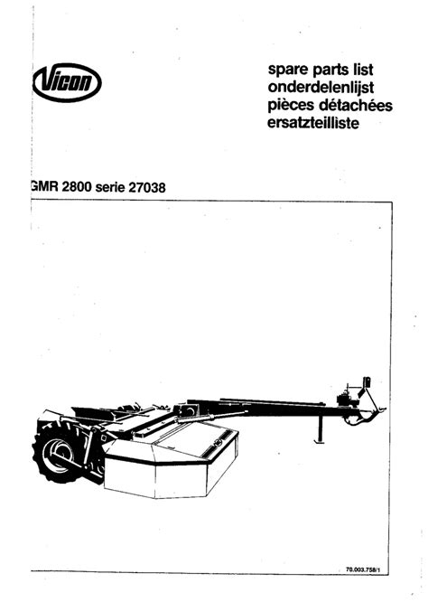 Vicon Gmr 2400 2800 3200 All Parts Manual Catalog Pdf Download Service Manual Repair Manual