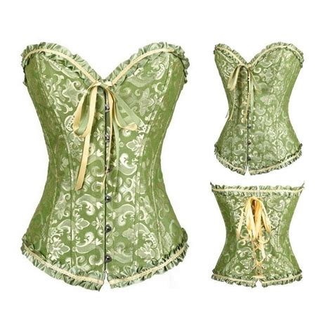 Satin Knochen Schn Rung Steampunk Korsett Sexy Bustier Frauen