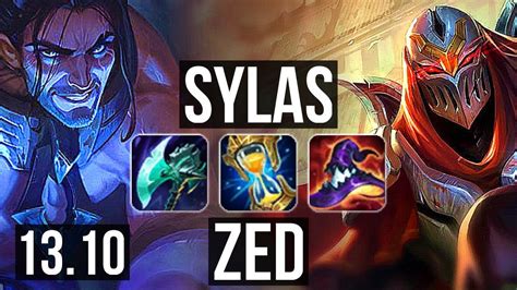 Sylas Vs Zed Mid 6 Solo Kills 700 Games Kr Master 1310 Youtube