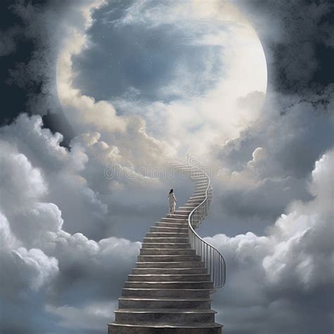 Stairway To Heaven Last Journey To Afterlife Religious Concept Bible Angels Death Stock