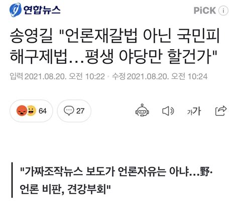 송영길 “언론법 평생 야당만 할건가 집권하면 너네한테 유리하잖아” 정치시사 에펨코리아