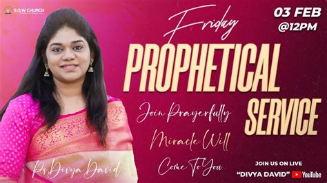 Friday Fasting Prayer Prophetical Live Ps Divya David 3rd Feb 23