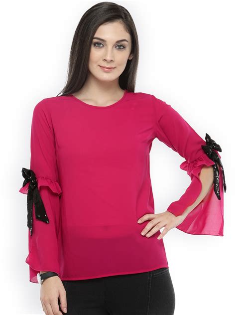 Buy Pluss Women Pink Solid Top Tops For Women 2398749 Myntra