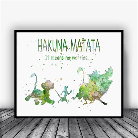 Hakuna Matata Lion King Quote Art Print Poster Art Prints Quotes