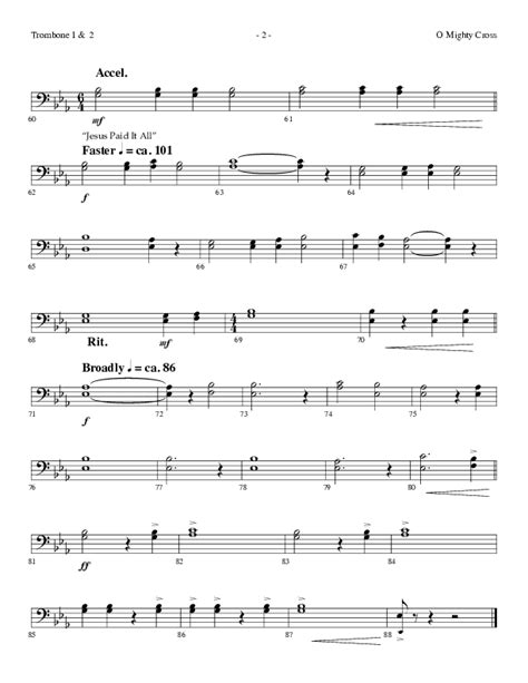 O Mighty Cross Choral Anthem Satb Trombone Sheet Music Pdf Lifeway