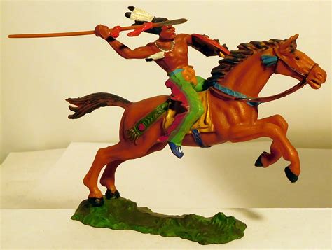 Elastolin Indianer Zu Pferd Mit Speer Germantoys De