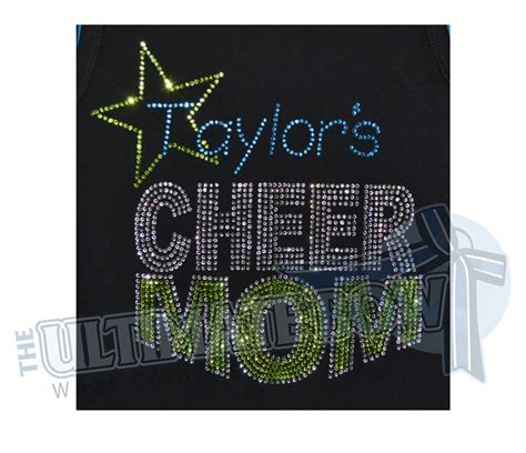 All Star Rhinestone Cheer Mom T Shirt