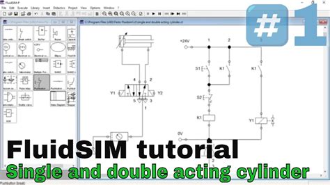 Fluidsim Tutorial Electrical Circuit For Single And Double Acting