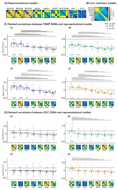 Representational Similarity Analysis RSA Correlations With