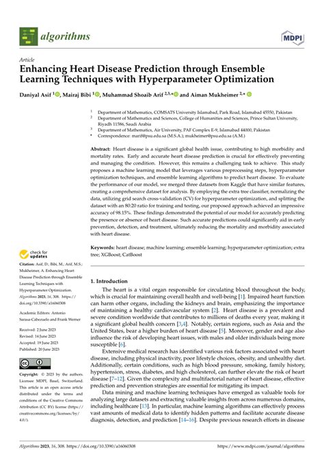 Pdf Enhancing Heart Disease Prediction Through Ensemble Learning