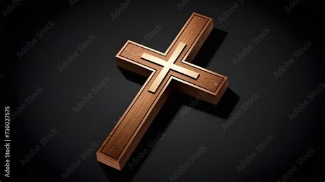 wooden cross clipart on a black background. with black copy space ...