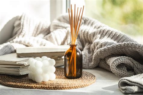 Free Photo Composition With Incense Sticks Candles And Books On The