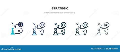 Strategic Icon In Different Style Vector Illustration Two Colored And