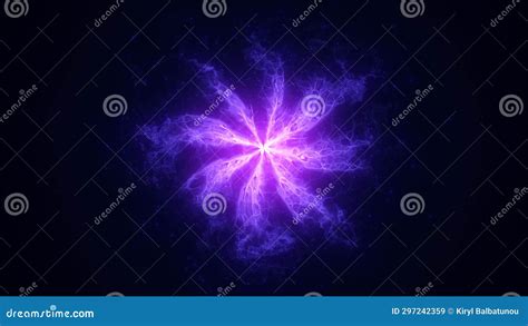 Abstract Glowing Purple Futuristic Energy Dust with Waves of Magical ...