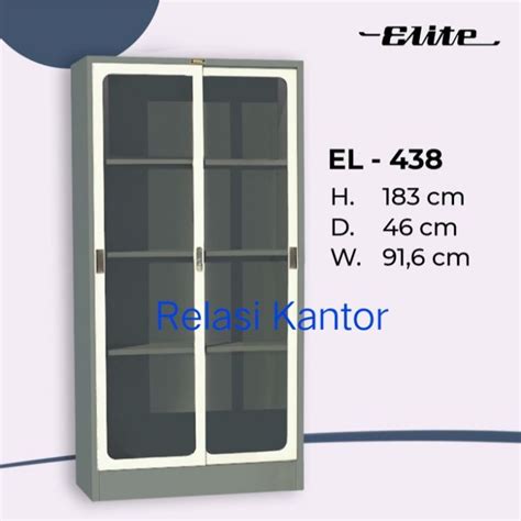 Jual Lemari Arsip Besi Elite 438 Sliding Kaca Tinggi Jakarta Barat
