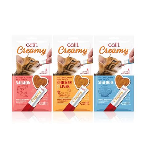 Catit Creamy Lickable Cat Treat Healthy Cat Treat Assortment 15