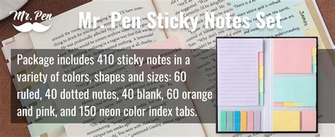 Amazon Mr Pen Sticky Notes Set Pack Pastel Colors