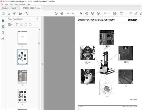 Crown Forklift St3000 Series Service Manual 812557 006 Heydownloads