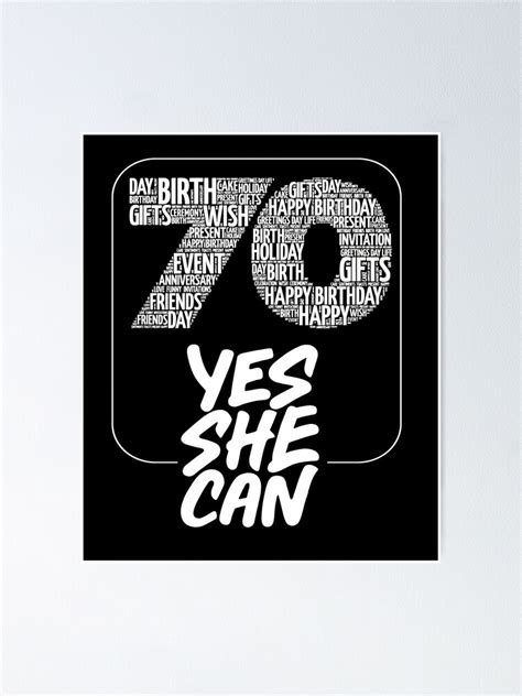 Woman 70 And Fabulous Happy 70th Birthday Wishes Poster For Sale By