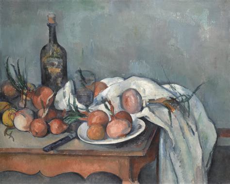 Still Life With Onions And Bottle Paul C Zanne Artchive