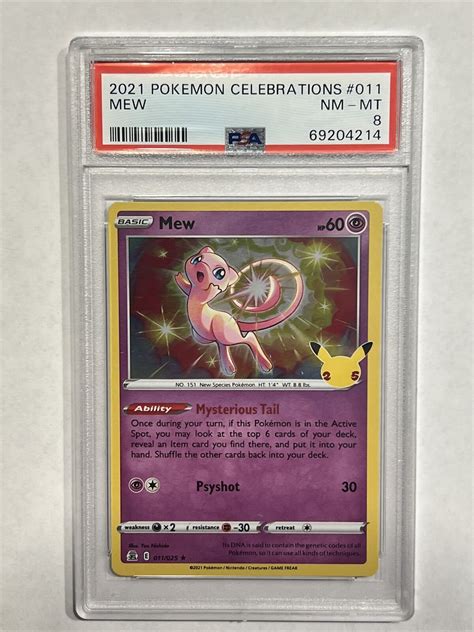 2021 Pokémon TCG Mew Celebrations 011 025 Holo Rare PSA NM MT 8 eBay