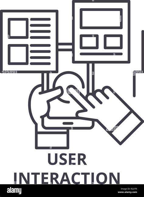 Icono de línea concepto de interacción con el usuario Interacción del