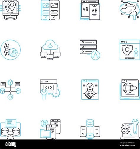 Agile Design Linear Icons Set Flexibility Collaboration Iteration