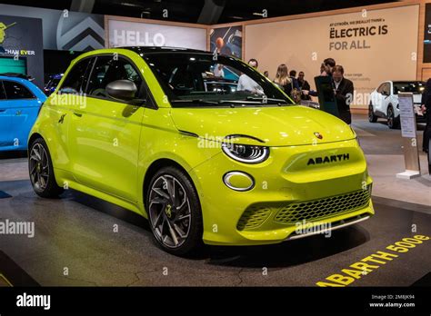 Abarth 500e Scorpionissima All Electric Car At The Brussels Autosalon