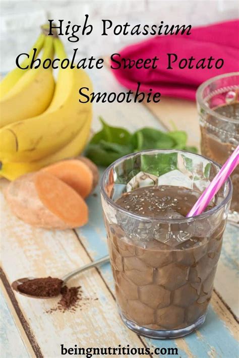 High Potassium Chocolate Sweet Potato Smoothie Being Nutritious