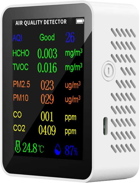 Compteur de Qualité de l air 10 en 1 HCHO AQI Détecteur de Dioxyde de