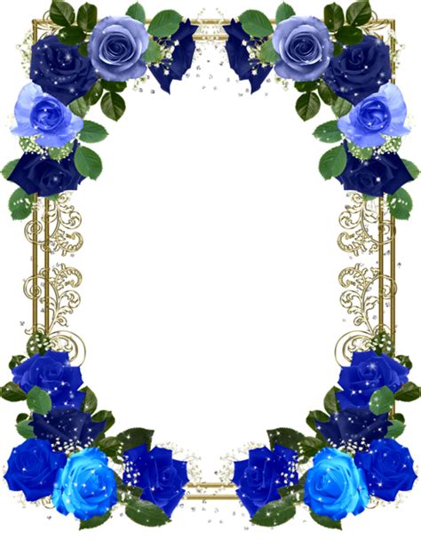 Blue Flower Frame Png Idalias Salon