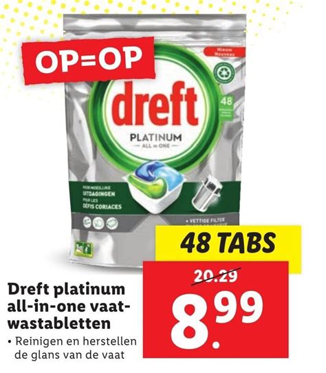 Dreft Platinum All In One Vaatwastabletten Tabs Aanbieding Bij Lidl